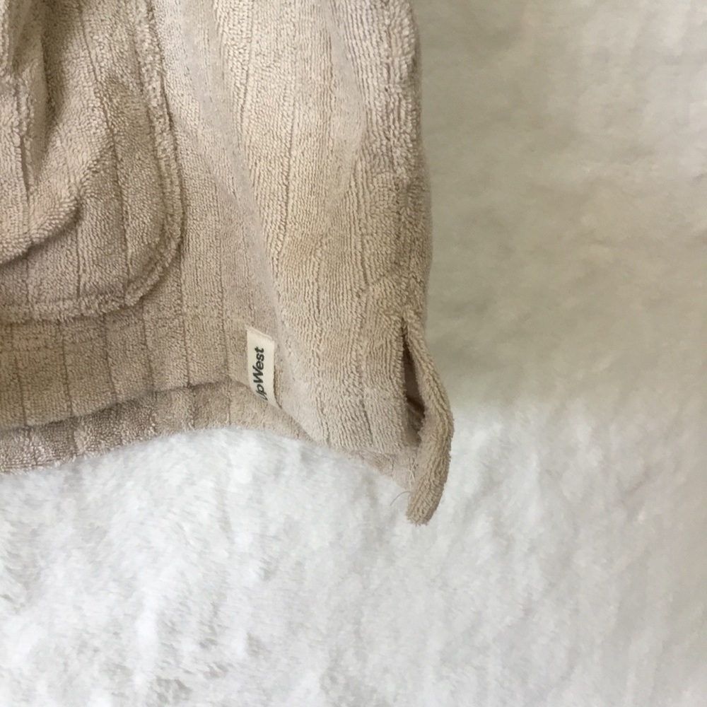 UpWest Beige Collared Half Button-Down Short-Sleeve Top - Picture 6 of 15